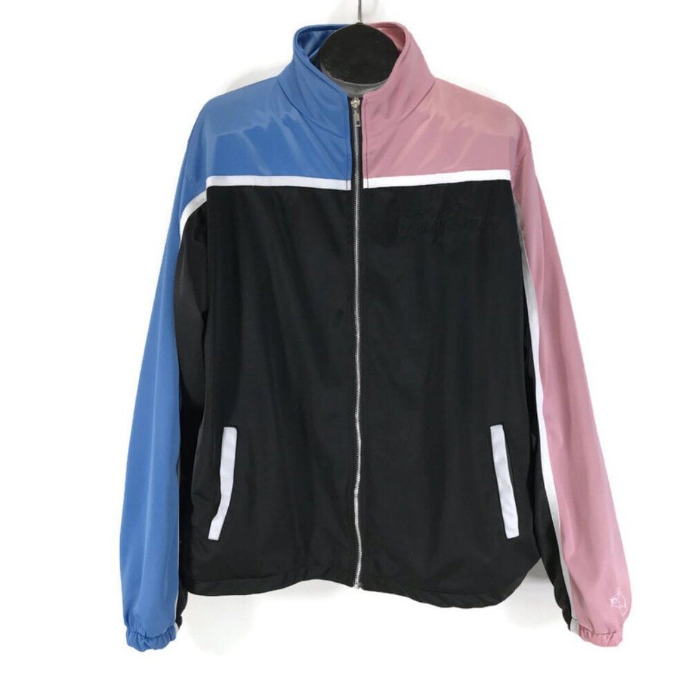 Steady Hands Speedways Track Jacket Men's Size XL Colorblock Embroidered Casual